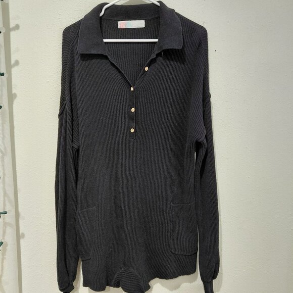 FP Movement by Free People Pants - Free People Beach Black Romper Long Sleeve Boho Beach Picnic Comfy Small